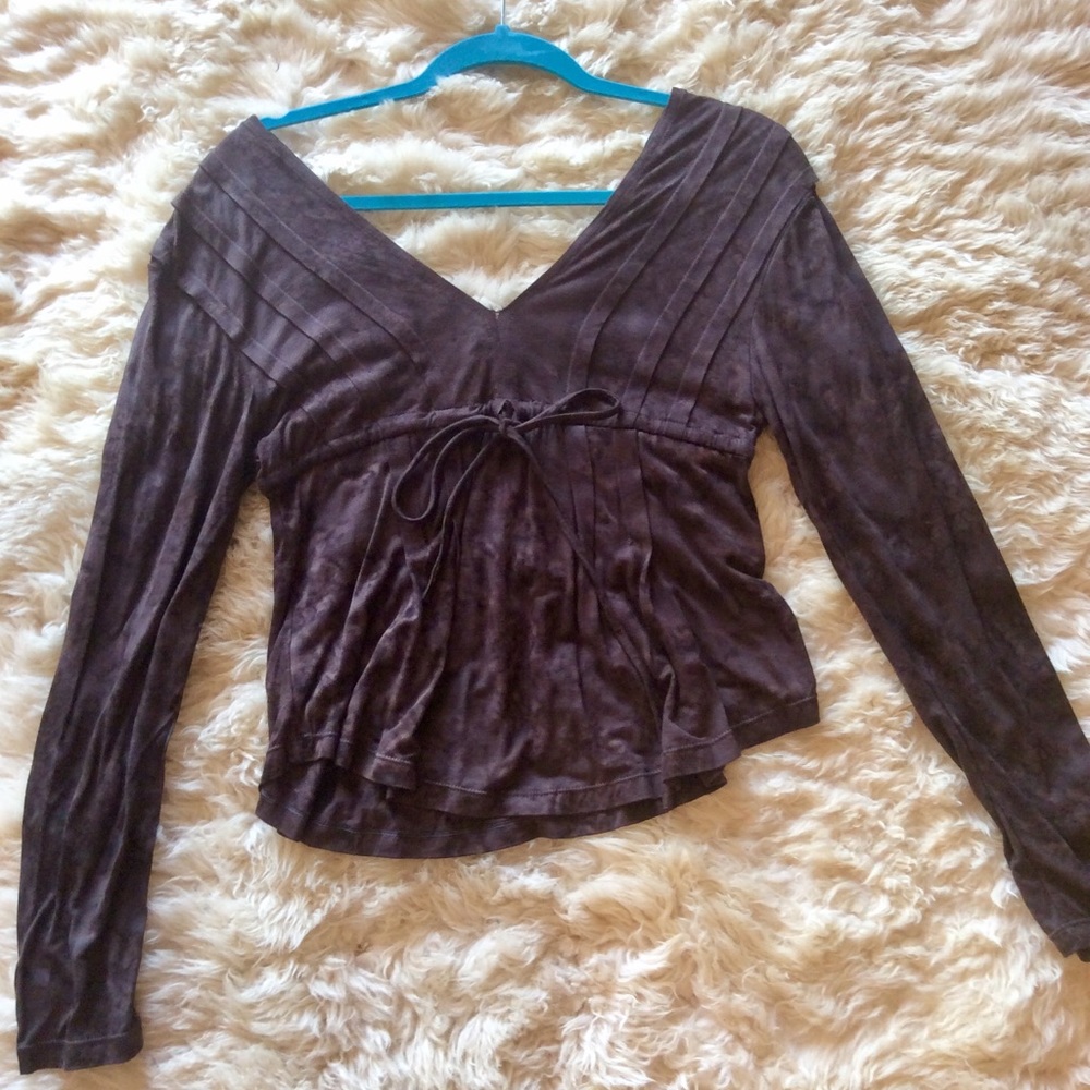 Brown Acid Wash Blouse
